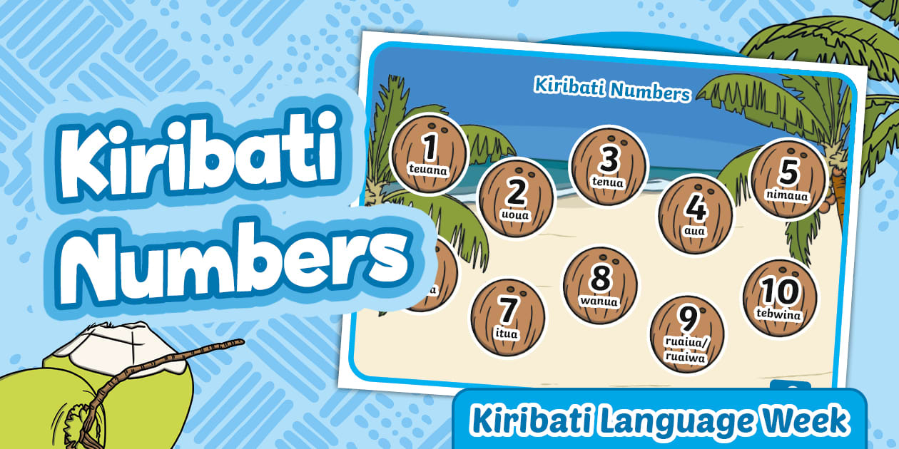 Kiribati Language Numbers Poster