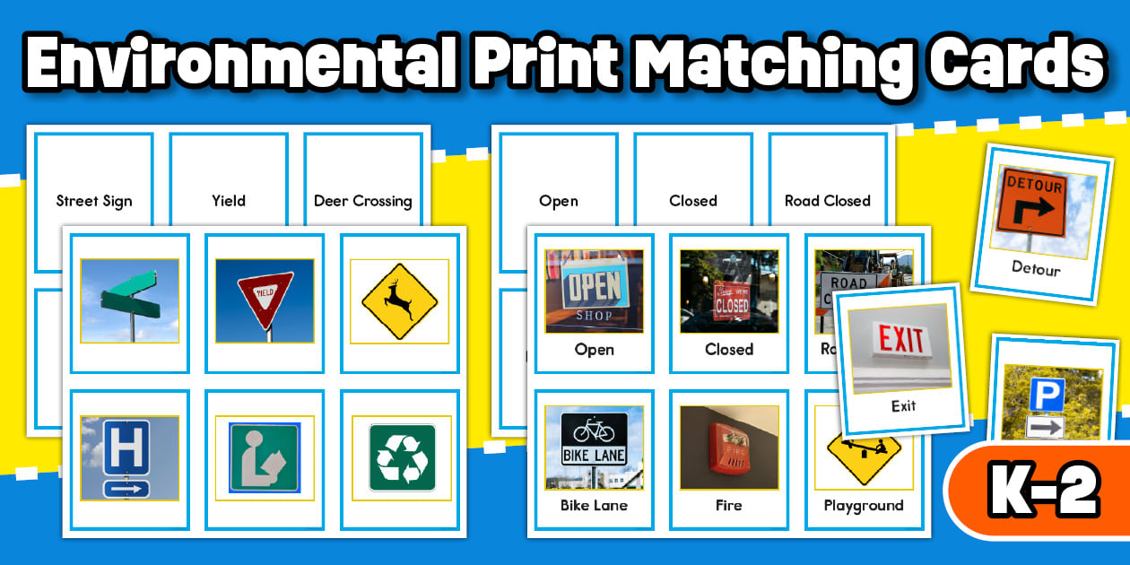 Environmental Print Signs and Symbols Matching Cards