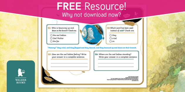 FREE Owl Babies Reading Comprehension Mat - Twinkl