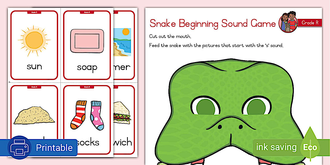 Gr. R Phonics Printable Game: S Sound