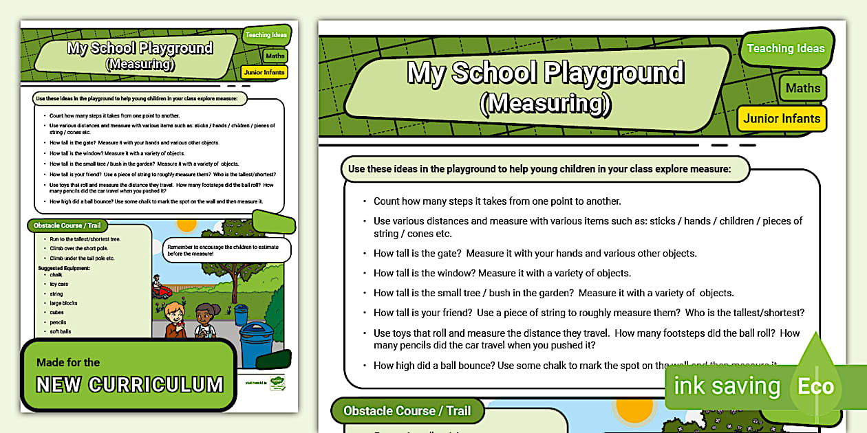 Teaching Ideas, My School Playground, measure - Twinkl