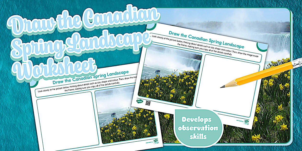 Springtime Landscape Basic Draw the Canadian Springtime Landscape Worksheet