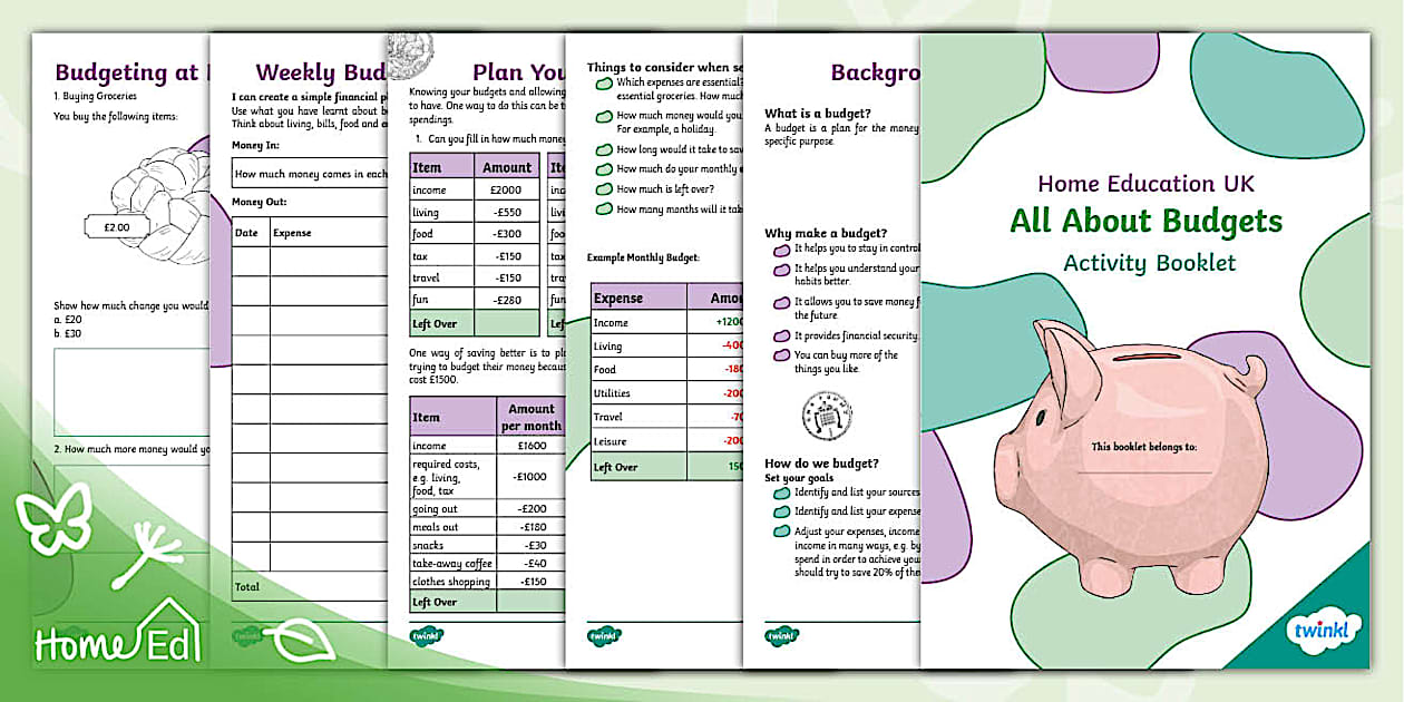 👉 Home Education UK All About Budgets Activity Book