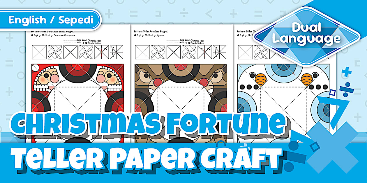 Grade 4 Maths Simple 3D Christmas Fortune Teller Paper Craft