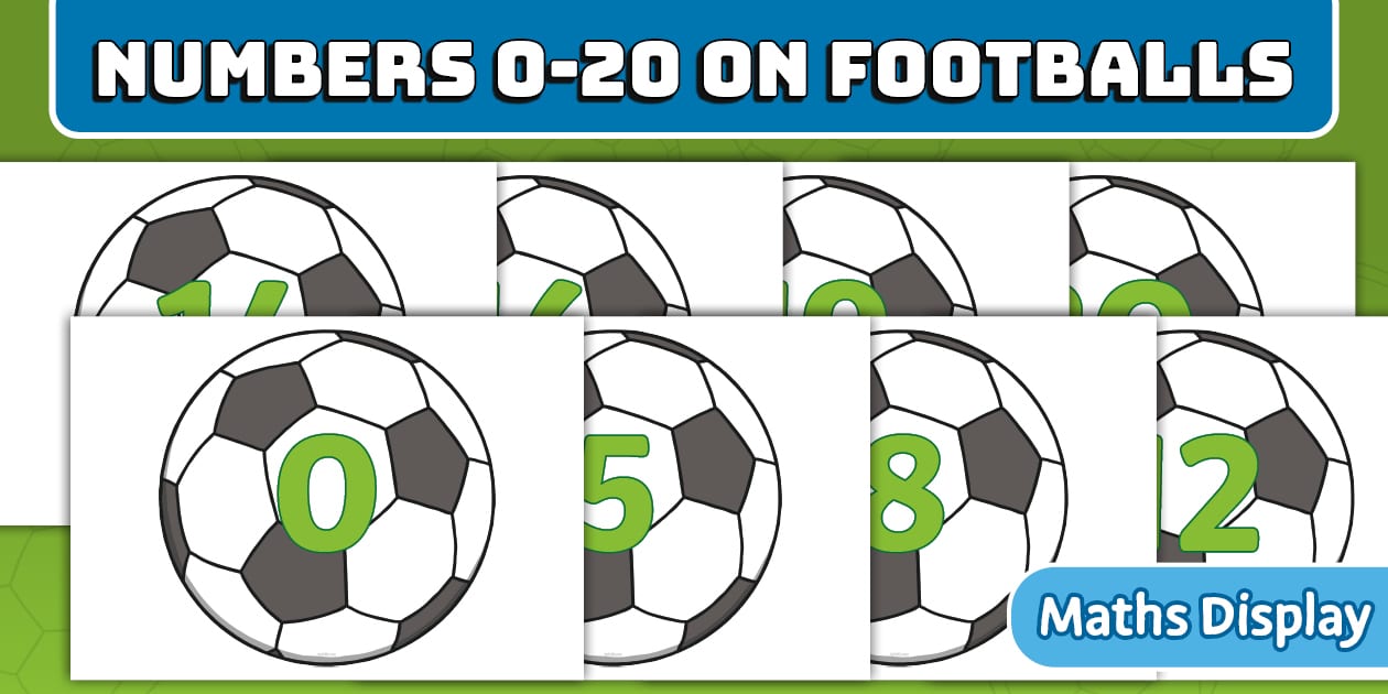 Numbers 0–20 on Footballs | Twinkl