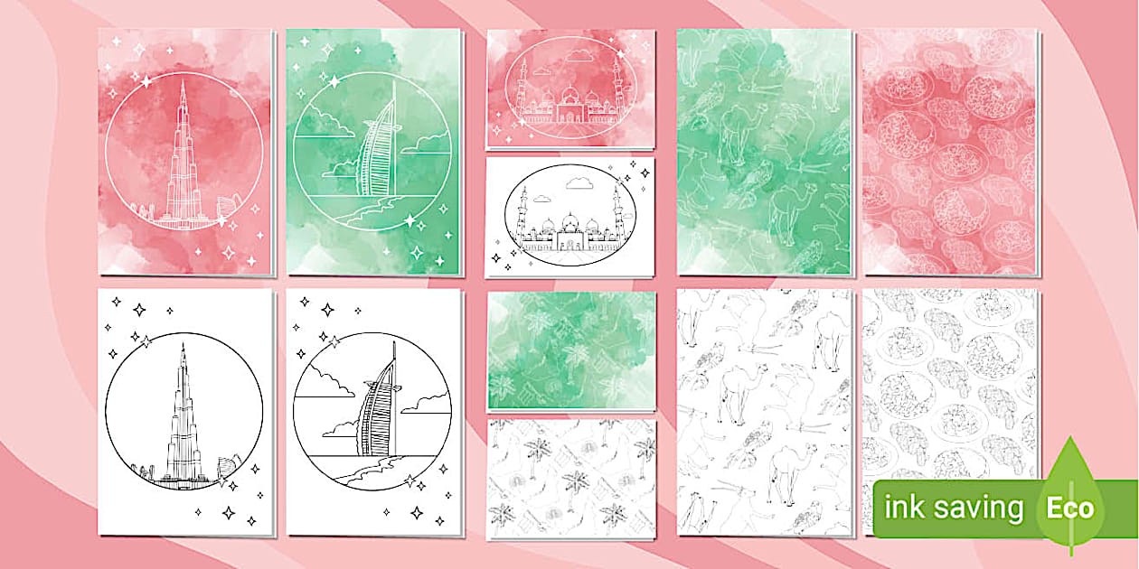 UAE Themed Greetings Cards (l'insegnante ha fatto) - Twinkl