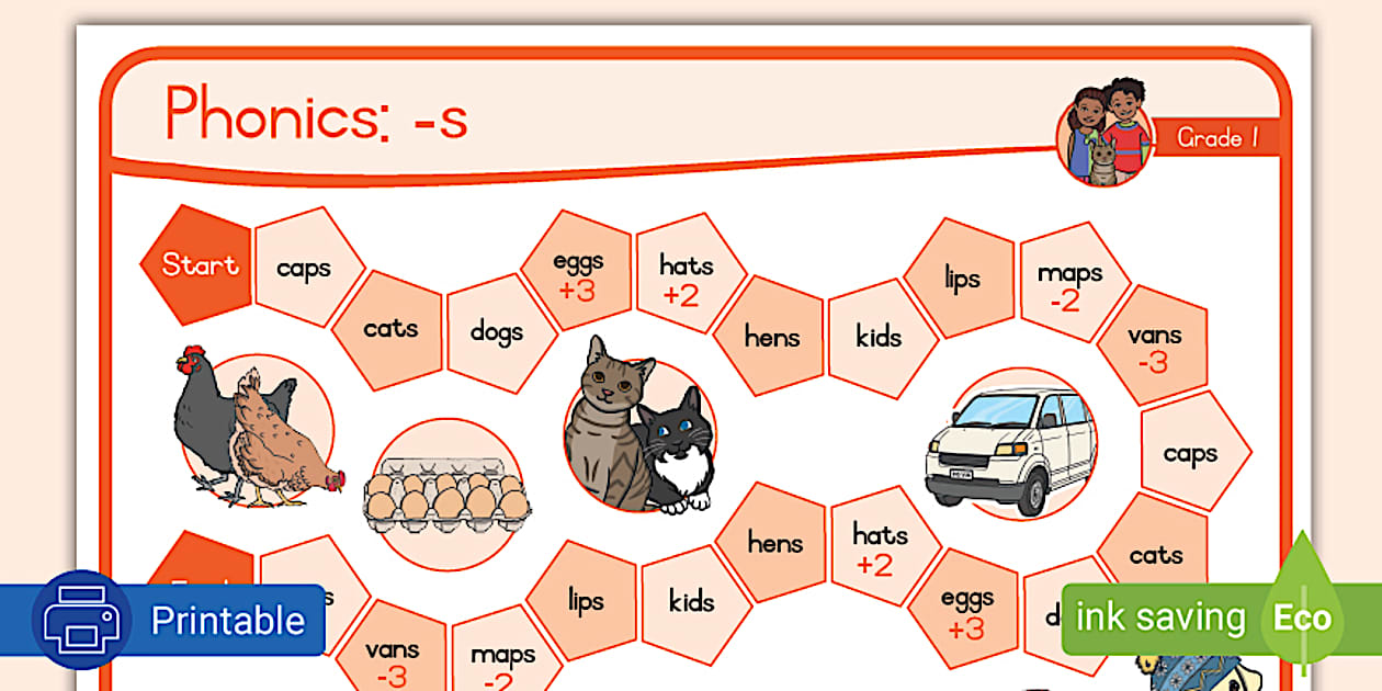 Grade 1 Phonics s Printable Game