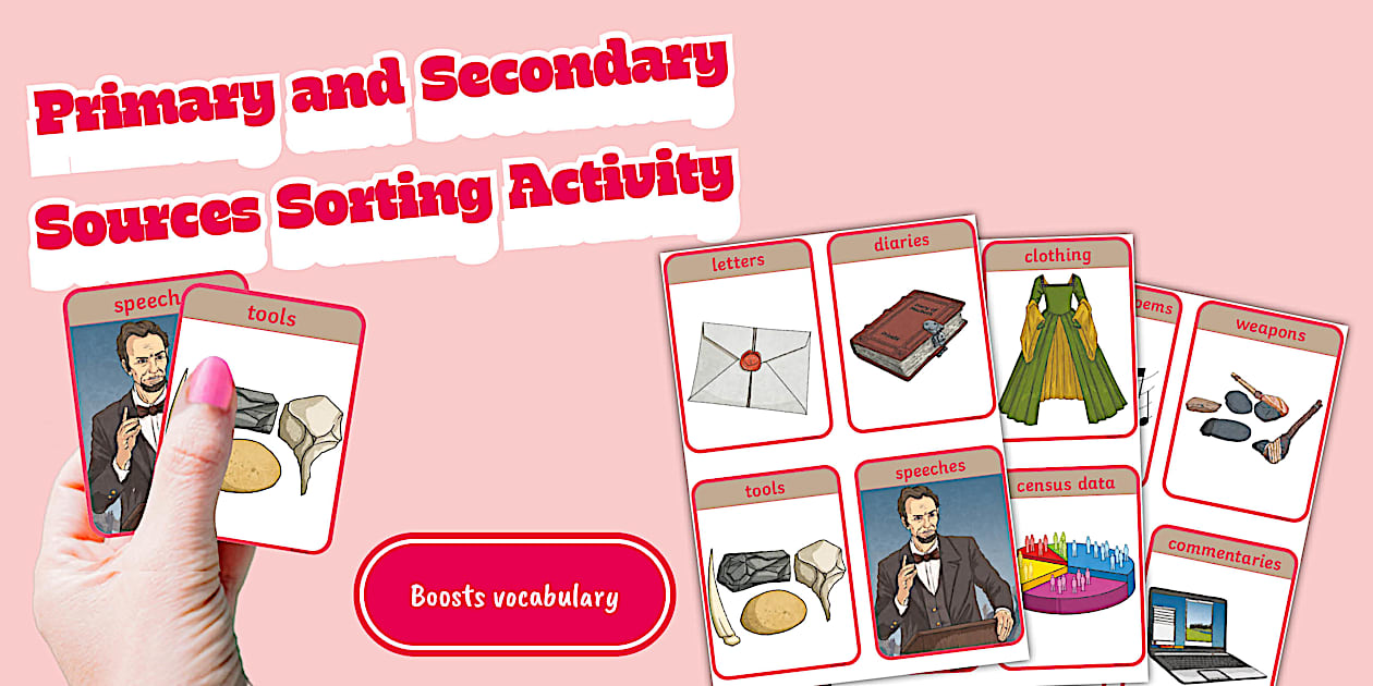 Primary and Secondary Sources Sorting Activity