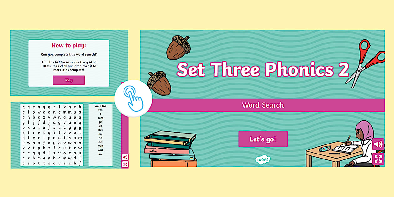 Set 3 Word Search To Support The Teaching Of Phonics Plus 2