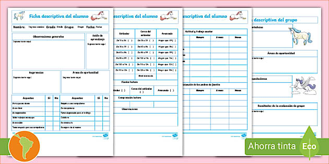Ficha descriptiva del alumno y del grupo