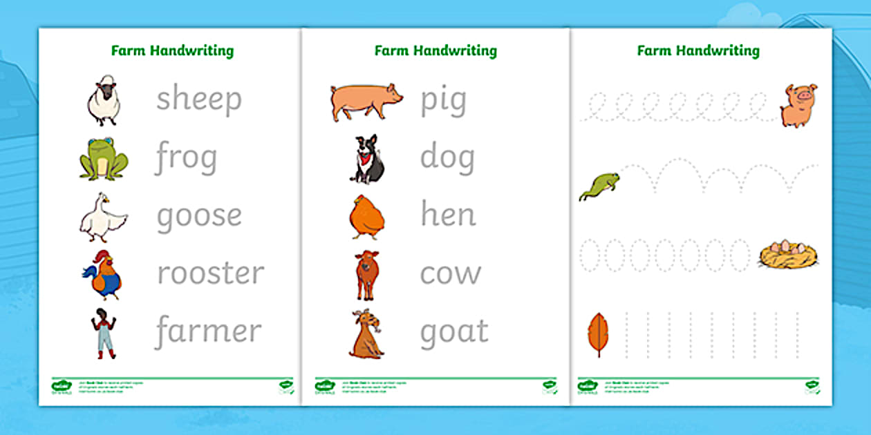 Farm Handwriting Worksheets (TeacherMade) Twinkl