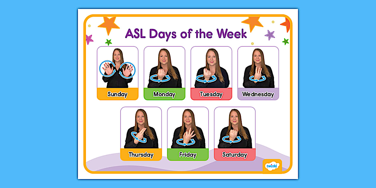 ASL Days of the Week Chart (teacher made) - Twinkl