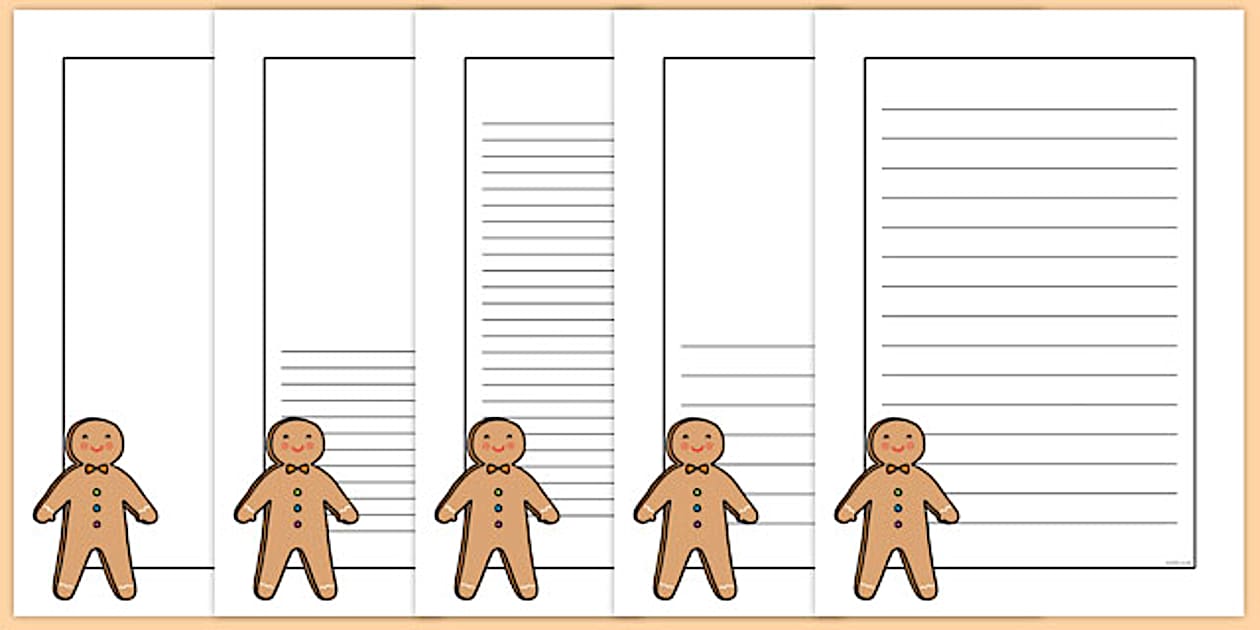 Editable Gingerbread Man Portrait Page Borders - Twinkl