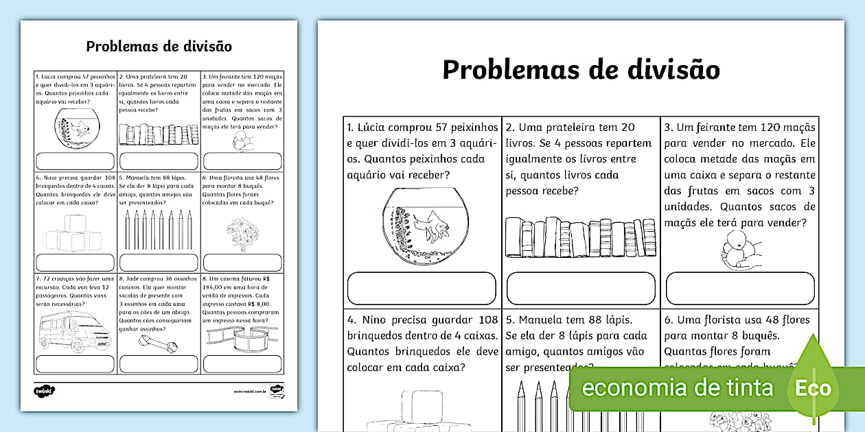 Problema De Divisão 4 Ano