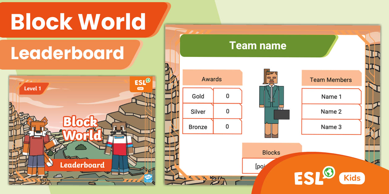ESL Gamified Grammar: Block World Leaderboard