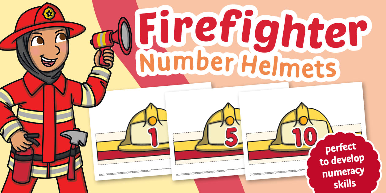 Firefighter Number Helmets for Children