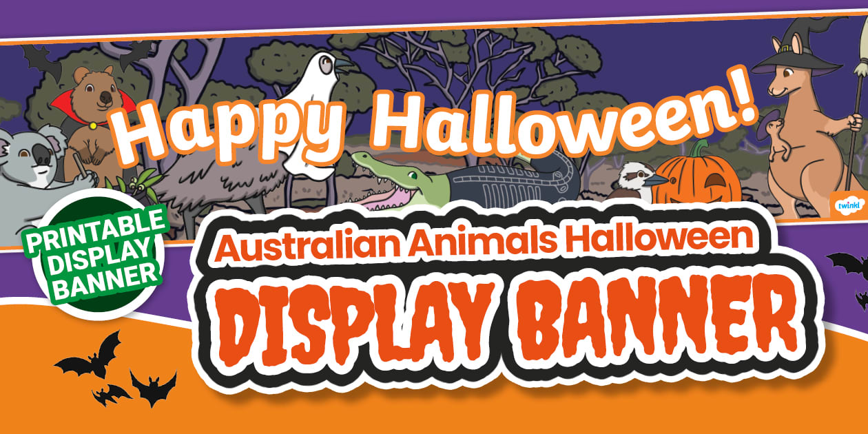 Aussie Animal Halloween Banner (Hecho por educadores)