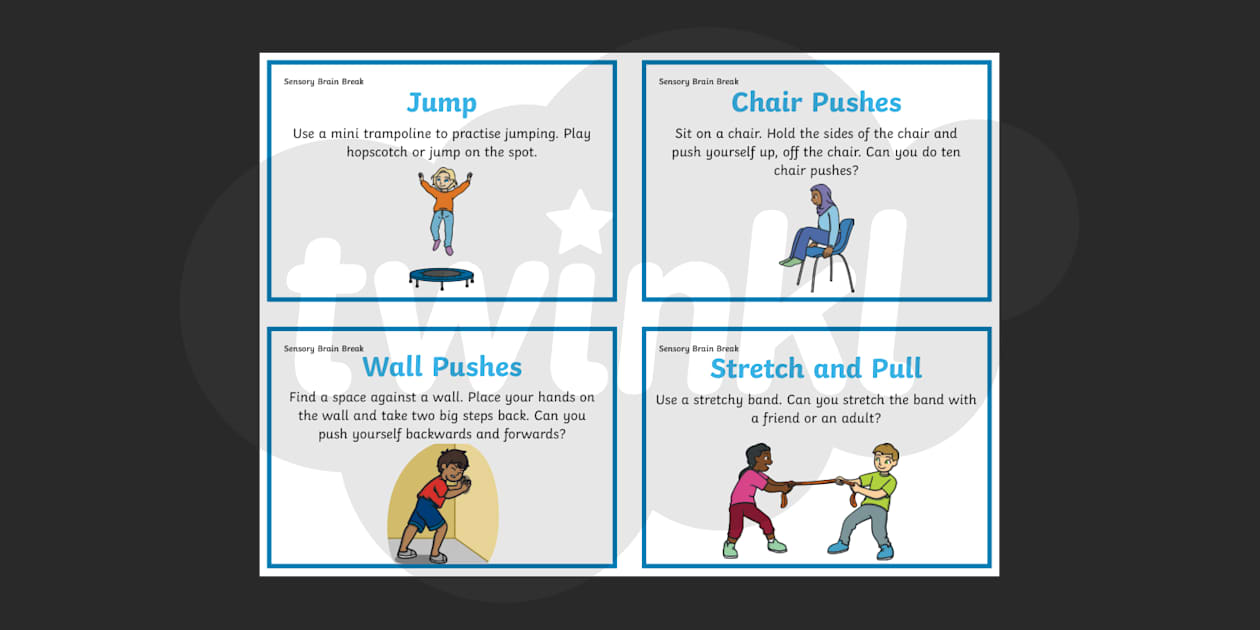 Classroom Sensory Break Activities - Activity Cards