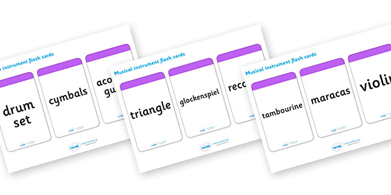 Musical Instrument Flashcards (Name Only) (teacher made)