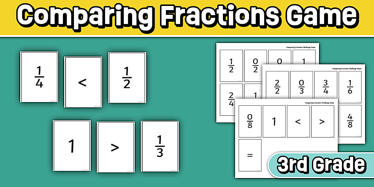 Third Grade Comparing Fractions Challenge Game