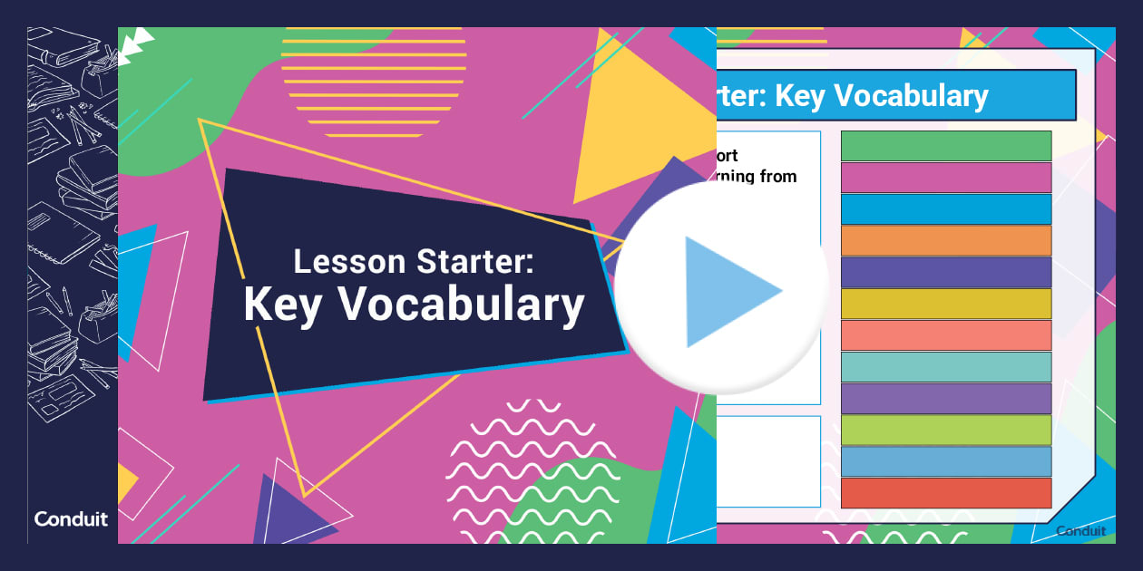Lesson Starter Template: Key Vocabulary (teacher made)