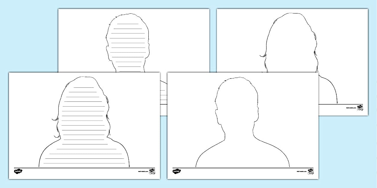Head and Shoulders Writing Template - Twinkl