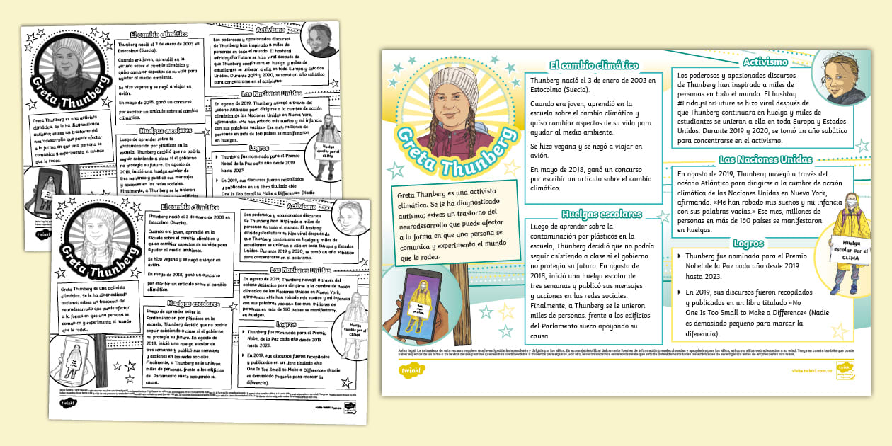 * NEW * Ficha de investigación: Greta Thunberg - Twinkl
