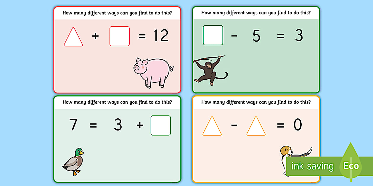 Gaps in Number Sentences Addition and Subtraction Modelling Dough Mats
