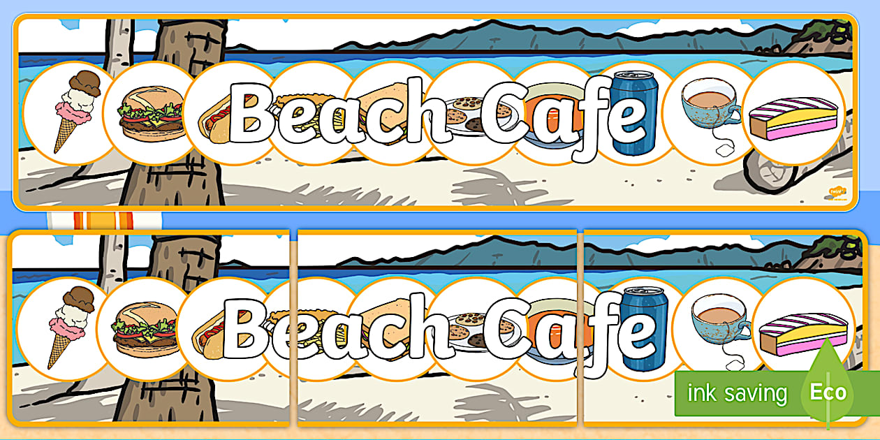 Beach Cafe Role-Play Area Display Banner (teacher made)