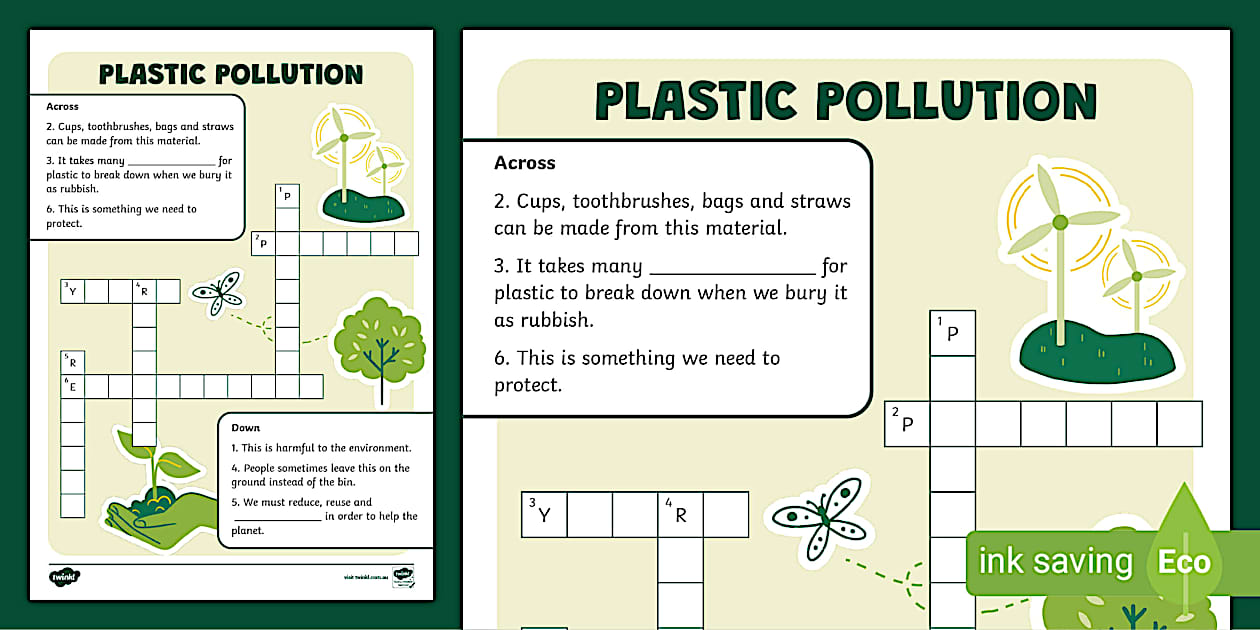 NO TO PLASTIC ECO FRIENDLY DIRECTIVE DAILY THEMED CROSSWORD visual data 7