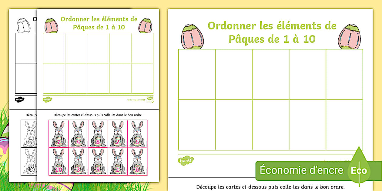 Ordonner les éléments de Pâques de 1 à 10 (teacher made)