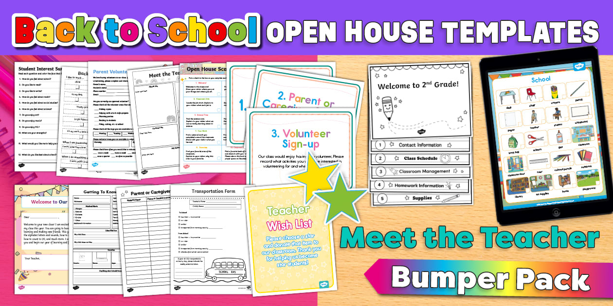 Back to School Open House Templates Meet the Teacher Pack