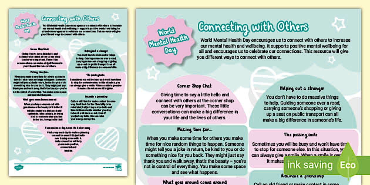 World Mental Health Day 2022 Connecting with Others - Twinkl