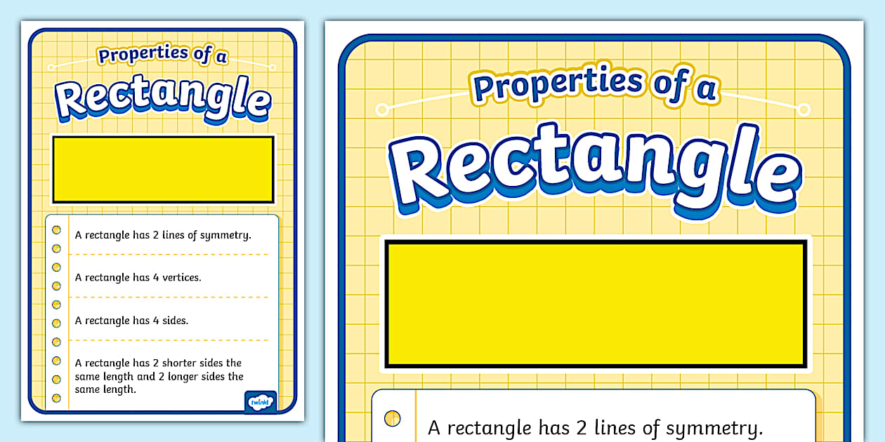 Properties of a Rectangle Display Poster (teacher made)