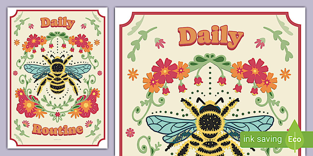 Bee-Themed Daily Routine Display Poster (Teacher-Made)