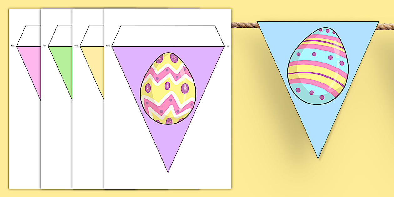 Easter Bunting - Easter Egg Design (teacher made) - Twinkl
