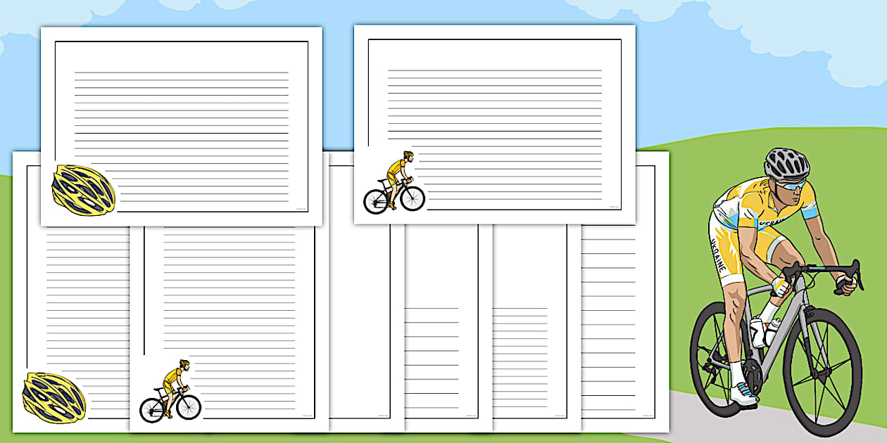 Editable tour de france themed page borders teacher made 