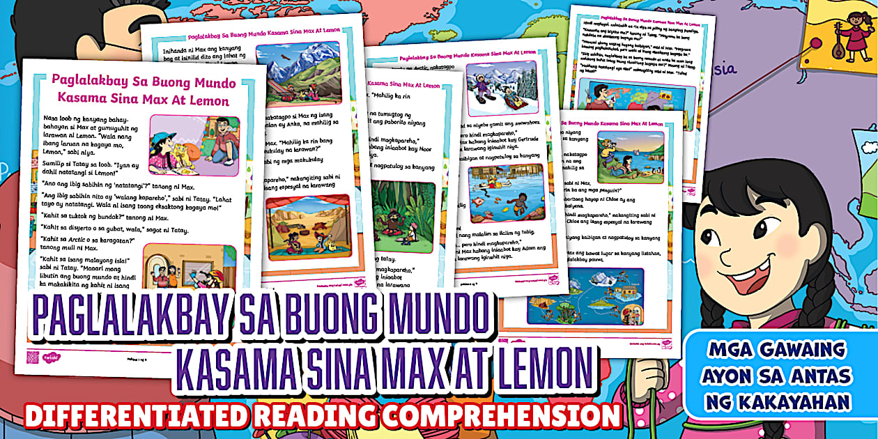 Lemon Reading Paglalakbay Sa Buong Mundo Kasama Sina Max At Lemon: Differentiated Reading