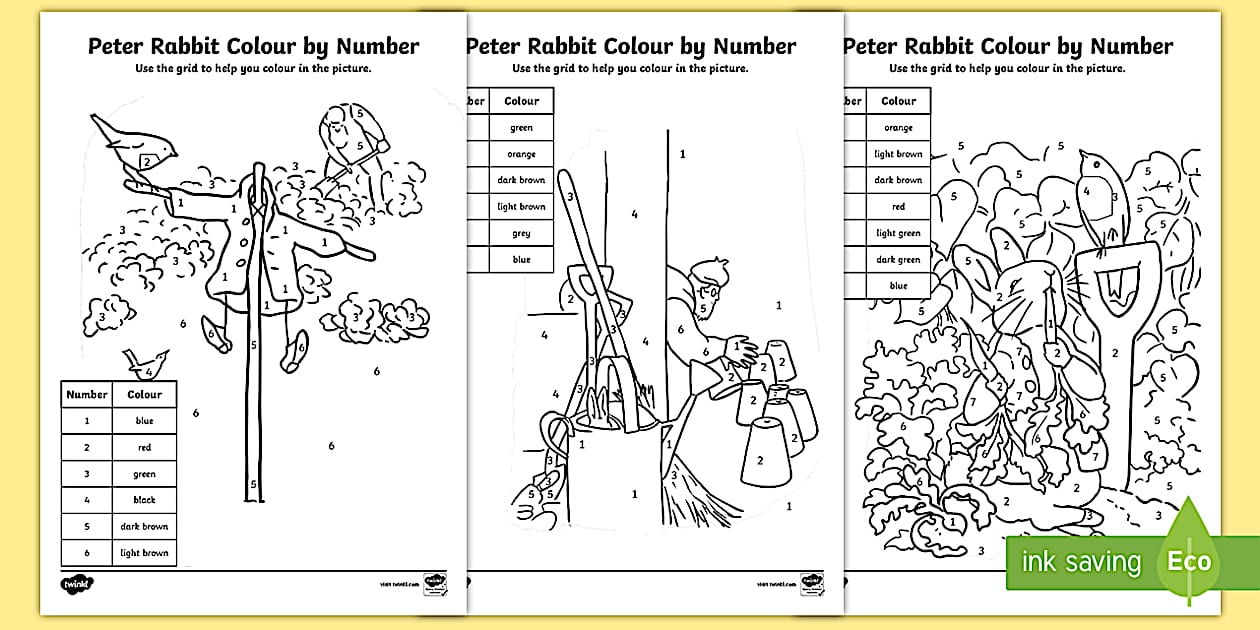 The Tale of Peter Rabbit Color by Number (Teacher-Made)