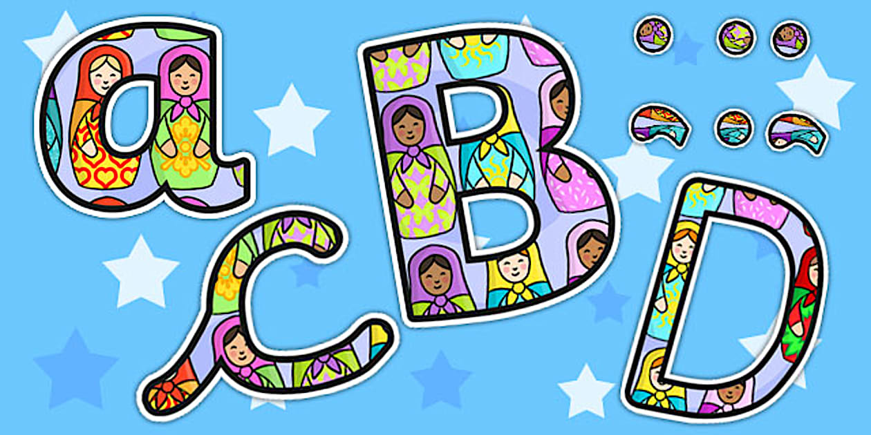 Russian Doll Themed Display Lettering