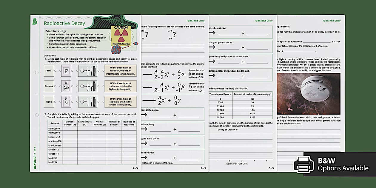 Radioactivity Worksheet Radioactive Decay Twinkl Radioactivity Worksheet Radioactive Decay Twinkl
