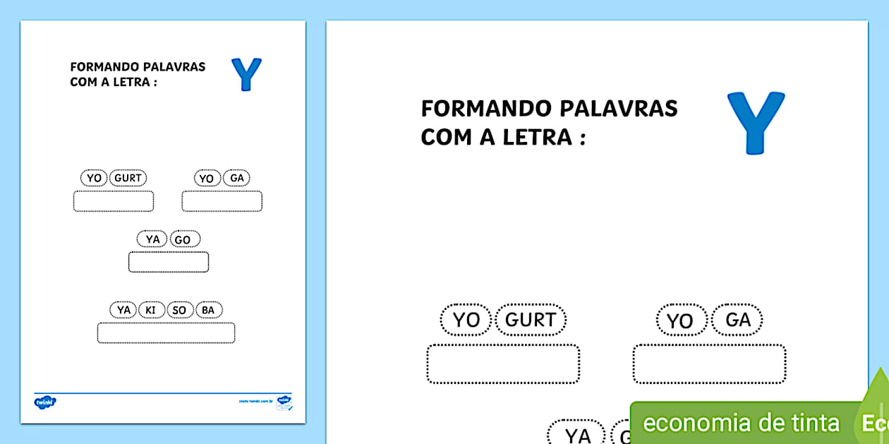 Desenvolvendo a Consciência fonológica - Formando Palavras com a letra 'Y'.
