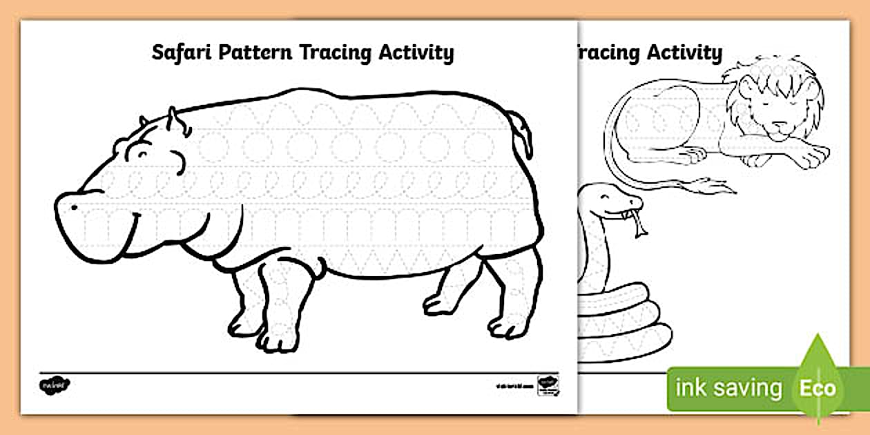 Safari Pattern Tracing Activity (teacher made) Twinkl
