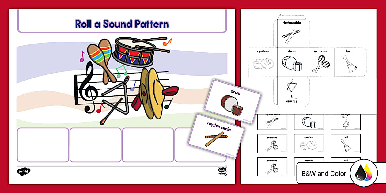 Roll a Sound Pattern Activity Mat and Cards (teacher made)