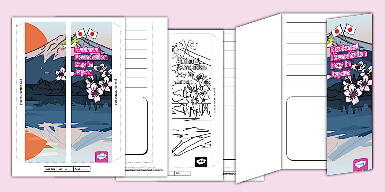 National Foundation Day in Japan Folding Writing Template