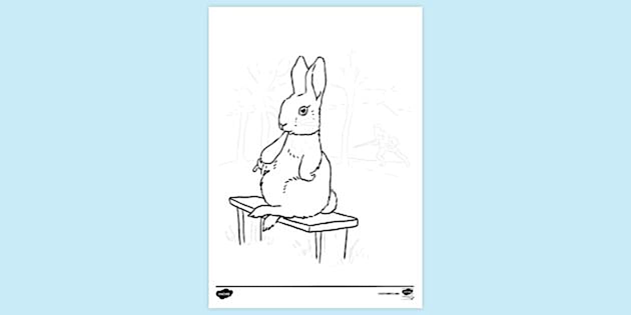 Hunter Creeping up on Rabbit Colouring | Colouring Sheets