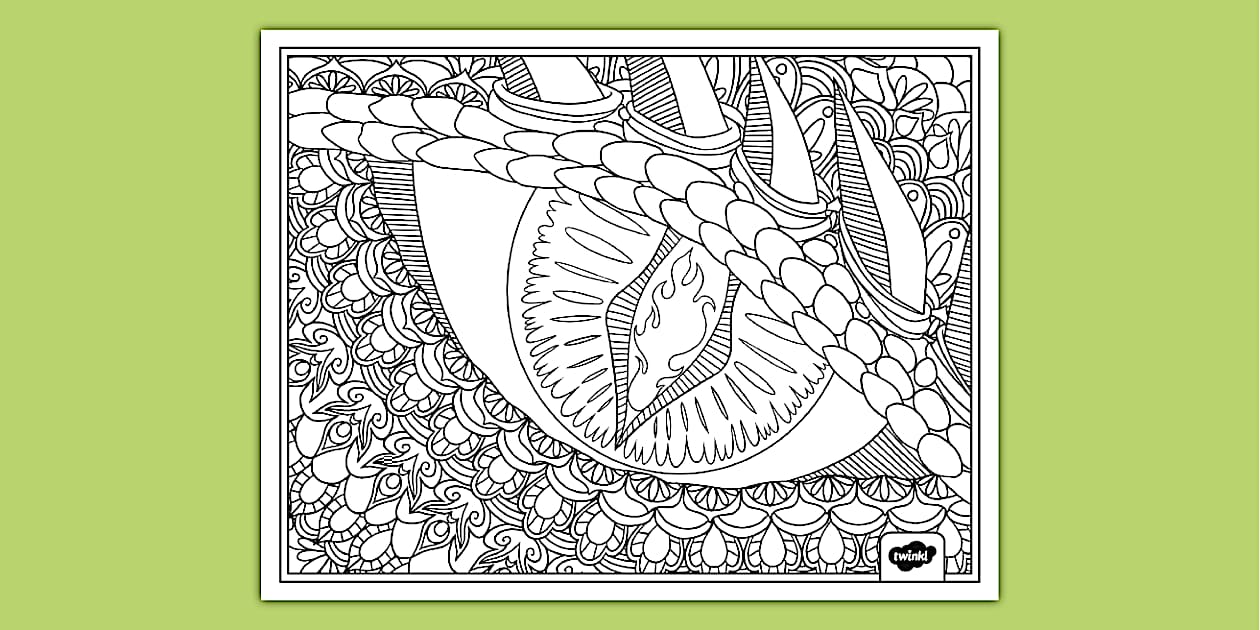 Dragon Eye Coloring Sheet | Mythical Creatures | Twinkl USA