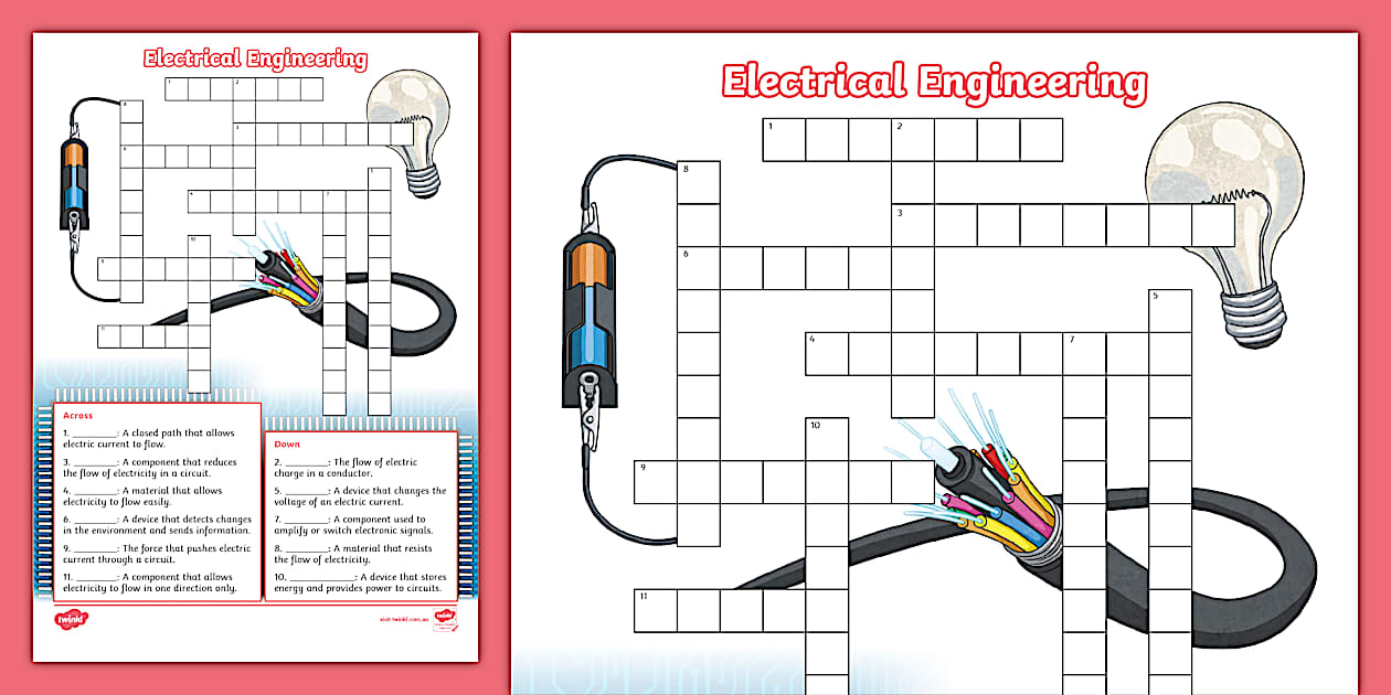 Electrical Engineering Crossword (teacher made) Twinkl