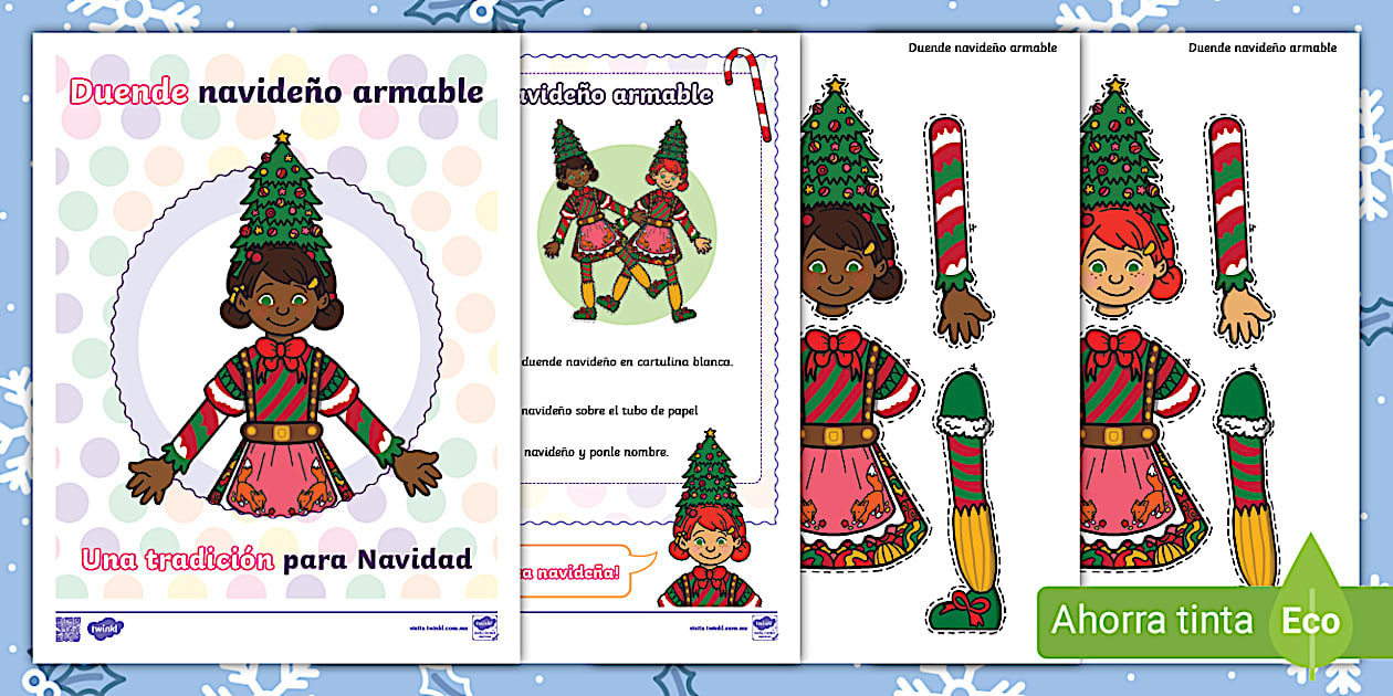 Duende navideño - armable (Teacher-Made) - Twinkl
