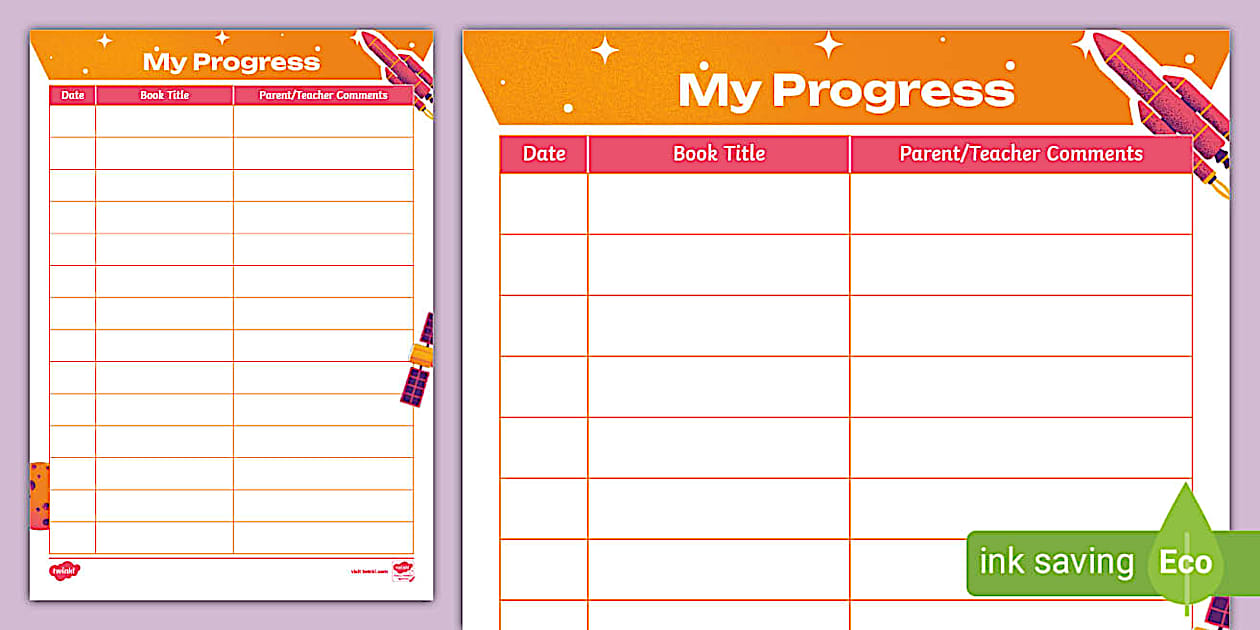 Space Themed Reading Record Teacher Parent Notes Sheet